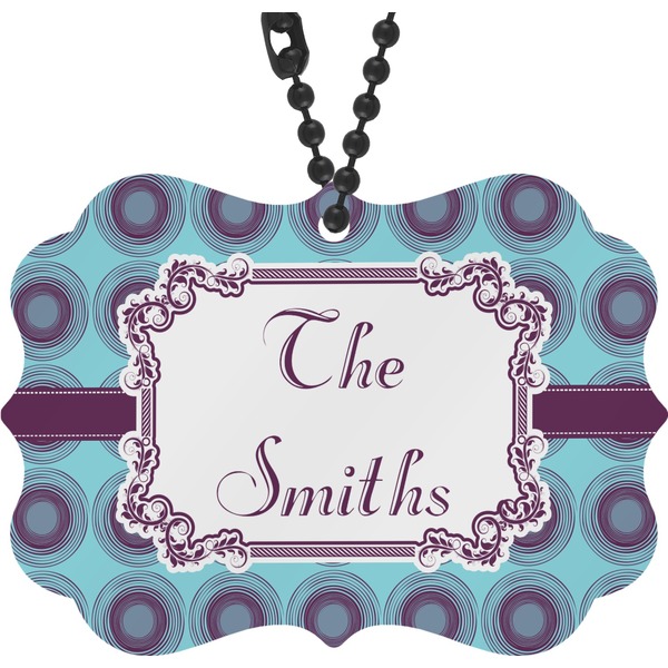 Custom Concentric Circles Rear View Mirror Charm (Personalized)