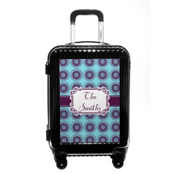 Concentric Circles Carry On Hard Shell Suitcase (Personalized)