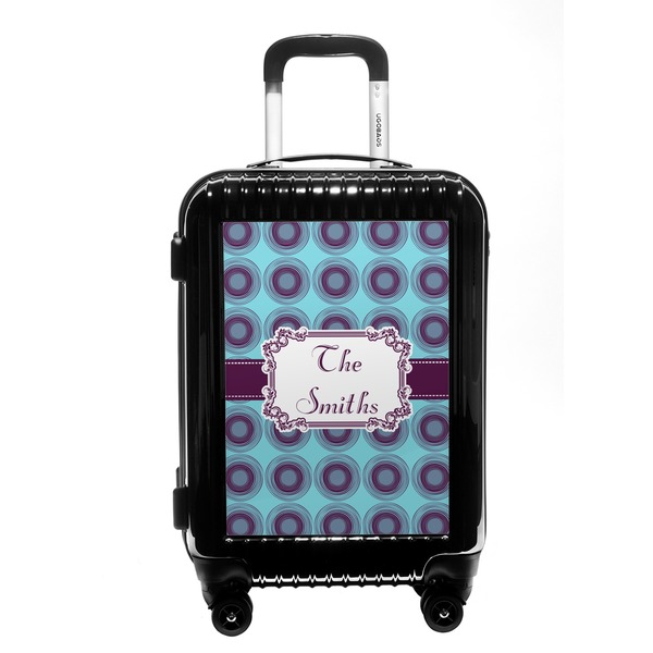 Custom Concentric Circles Carry On Hard Shell Suitcase (Personalized)