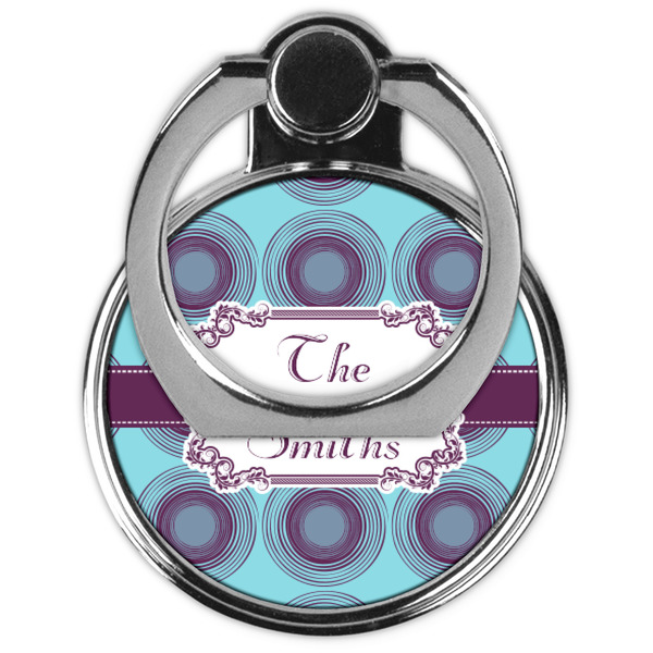 Concentric Circles Cell Phone Ring Stand & Holder - Front (Collapsed)