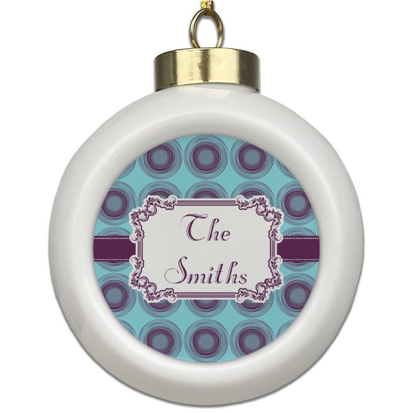 Custom Concentric Circles Ceramic Ball Ornament (Personalized)