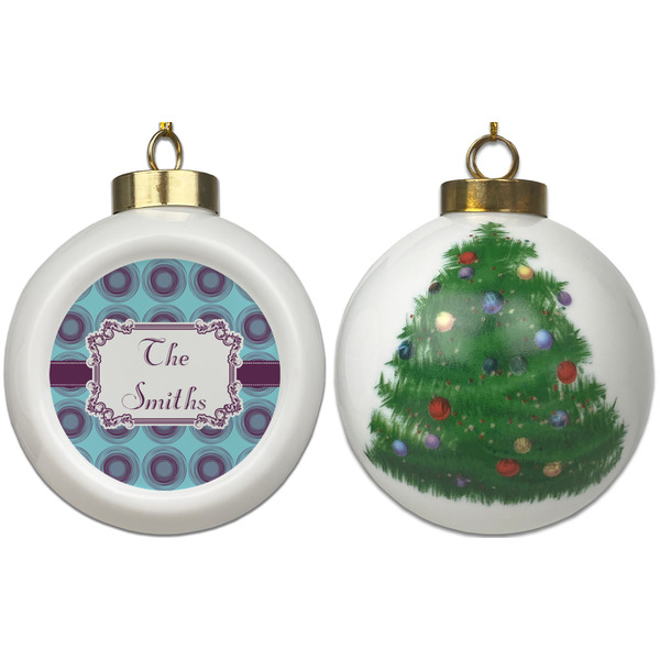 Concentric Circles Ceramic Christmas Ornament - X-Mas Tree (APPROVAL)