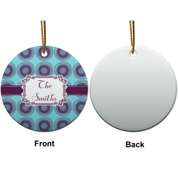 Concentric Circles Ceramic Flat Ornament - Circle Front & Back (APPROVAL)