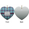 Concentric Circles Ceramic Flat Ornament - Heart Front & Back (APPROVAL)
