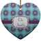 Concentric Circles Ceramic Flat Ornament - Heart (Front)