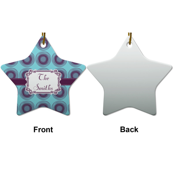 Concentric Circles Ceramic Flat Ornament - Star Front & Back (APPROVAL)