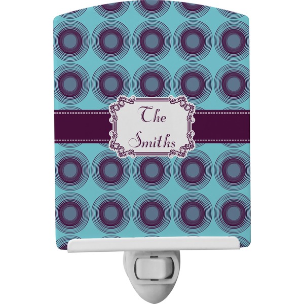 Custom Concentric Circles Ceramic Night Light (Personalized)