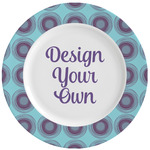 Concentric Circles Ceramic Dinner Plates (Set of 4) (Personalized)