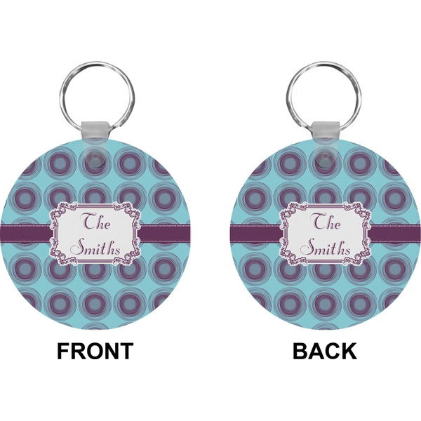 Concentric Circles Circle Keychain (Front + Back)