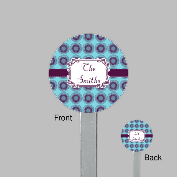 Concentric Circles Clear Plastic 7" Stir Stick - Round - Front & Back