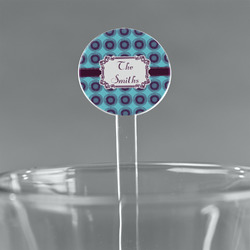 Concentric Circles 7" Round Plastic Stir Sticks - Clear (Personalized)