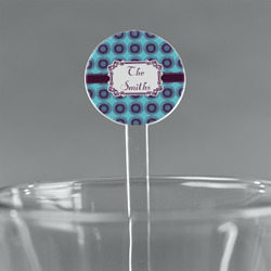 Concentric Circles 5.5" Round Plastic Stir Sticks - Clear (Personalized)