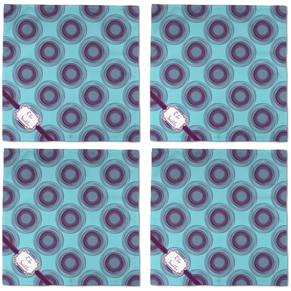 Concentric Circles Cloth Napkins - Personalized Dinner (APPROVAL) Set of 4