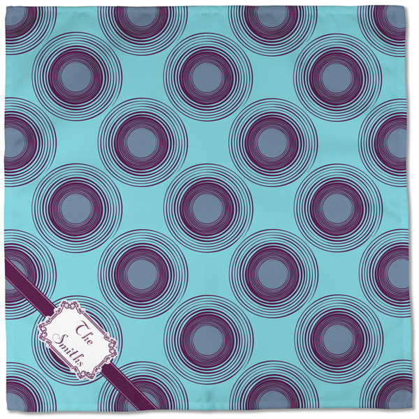 Concentric Circles Cloth Napkins - Personalized Dinner (Full Open)