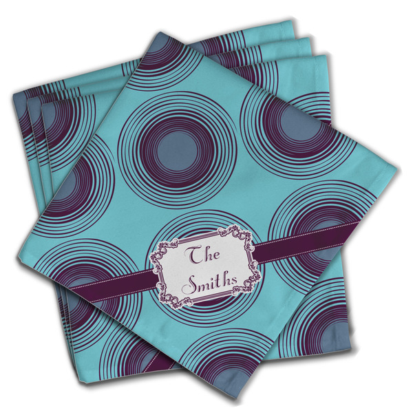 Custom Concentric Circles Cloth Napkins (Set of 4) (Personalized)