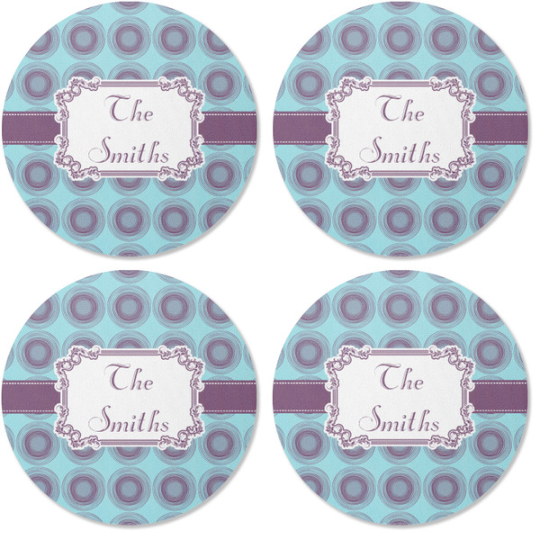 Concentric Circles Coaster Round Rubber Back - Apvl