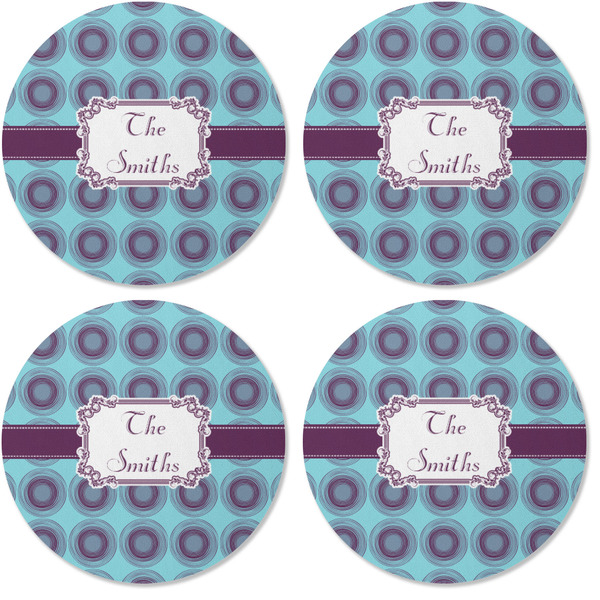 Concentric Circles Coaster Round Rubber Back - Apvl
