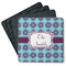 Concentric Circles Square Rubber Backed Coasters - Set of 4 (Personalized)
