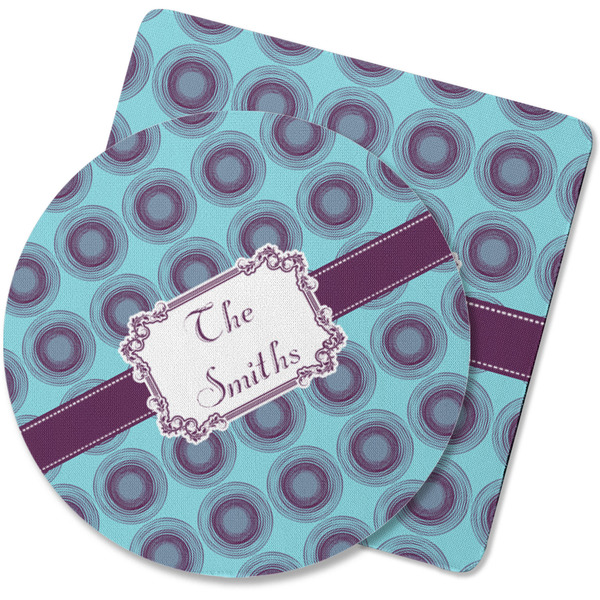 Custom Concentric Circles Rubber Backed Coaster (Personalized)