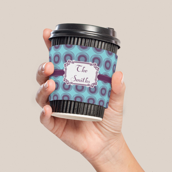 Concentric Circles Coffee Cup Sleeve - LIFESTYLE