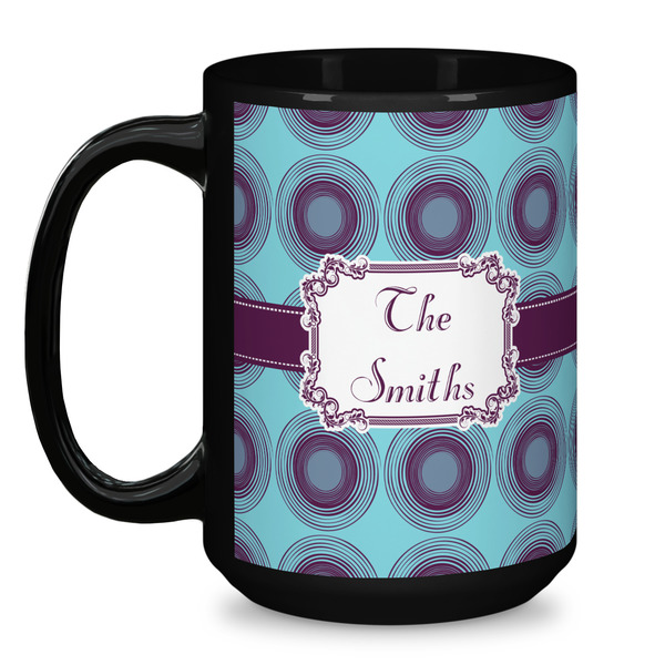 Concentric Circles Coffee Mug - 15 oz - Black