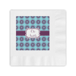 Concentric Circles Coined Cocktail Napkins (Personalized)