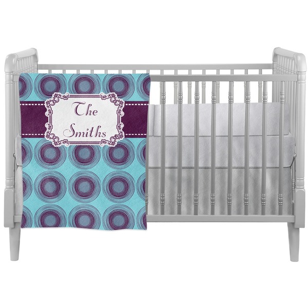 Custom Concentric Circles Crib Comforter / Quilt (Personalized)