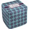 Concentric Circles Cube Poof Ottoman (Top)