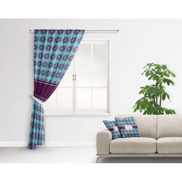Concentric Circles Curtain With Window and Rod - in Room Matching Pillow