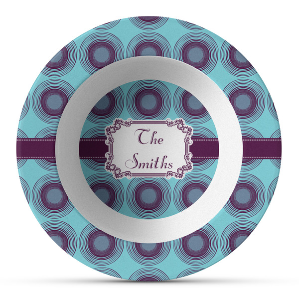 Custom Concentric Circles Plastic Bowl - Microwave Safe - Composite Polymer (Personalized)