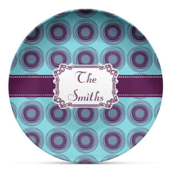 Custom Concentric Circles Microwave Safe Plastic Plate - Composite Polymer (Personalized)