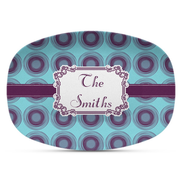 Custom Concentric Circles Plastic Platter - Microwave & Oven Safe Composite Polymer (Personalized)