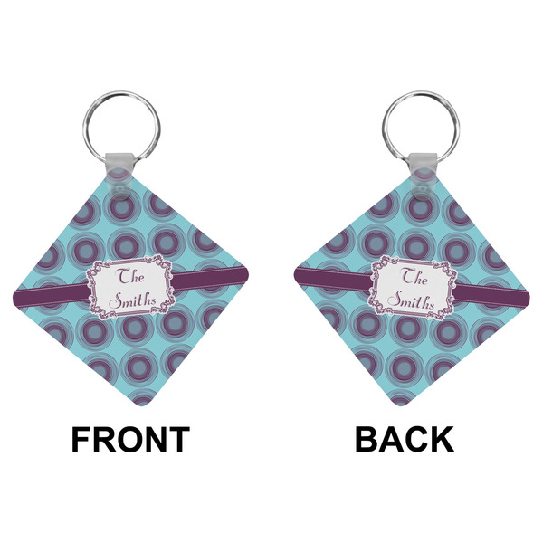 Concentric Circles Diamond Keychain (Front + Back)
