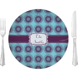 Concentric Circles Glass Lunch / Dinner Plate 10" (Personalized)
