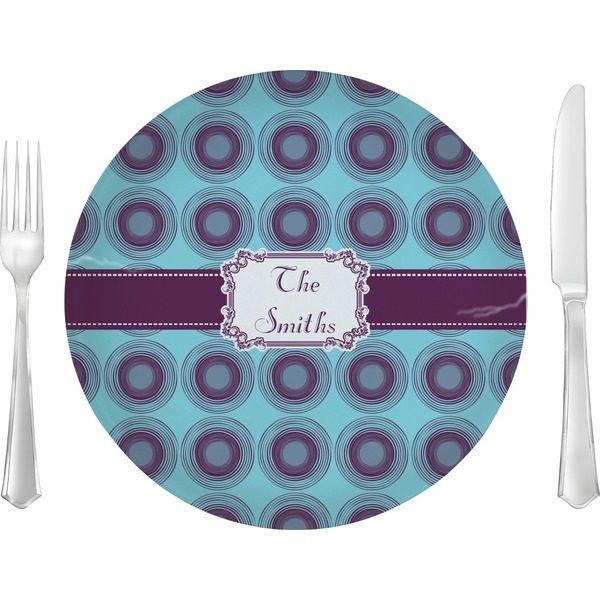 Custom Concentric Circles 10" Glass Lunch / Dinner Plates - Single or Set (Personalized)