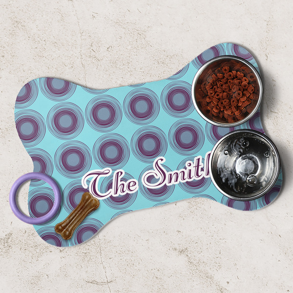 Concentric Circles Dog Bone Shaped Mat Lifestyle