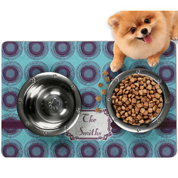 Concentric Circles Dog Food Mat - Small w/ Name or Text