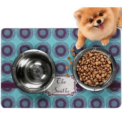 Concentric Circles Dog Food Mat - Small w/ Name or Text