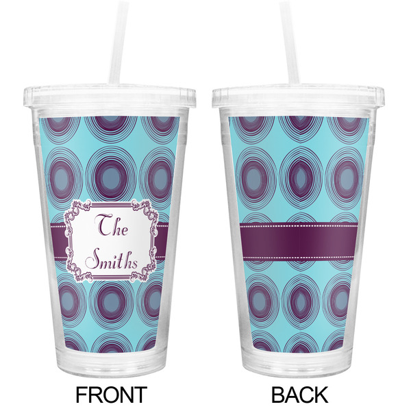 Concentric Circles Double Wall Tumbler with Straw - Approval