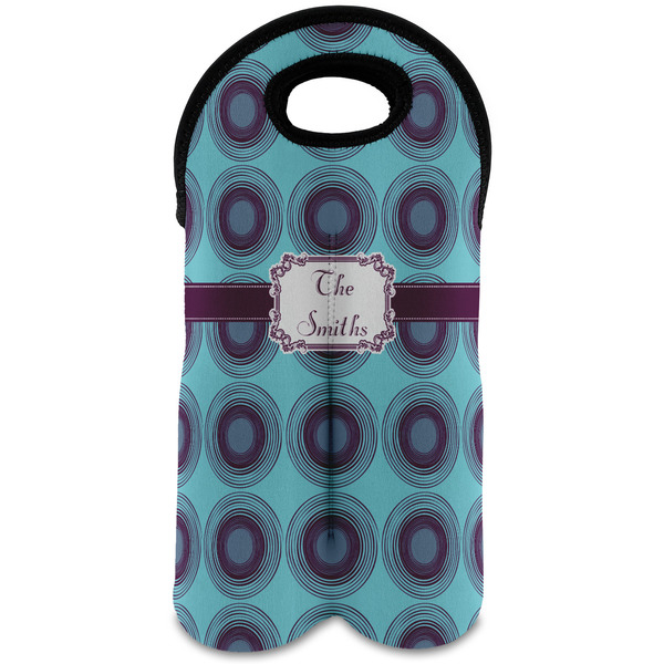 Custom Concentric Circles Wine Tote Bag (2 Bottles) (Personalized)
