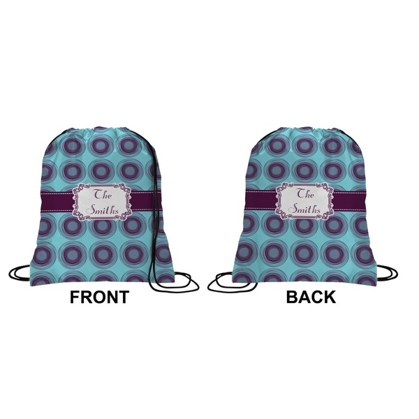 Concentric Circles Drawstring Backpack Front & Back Small