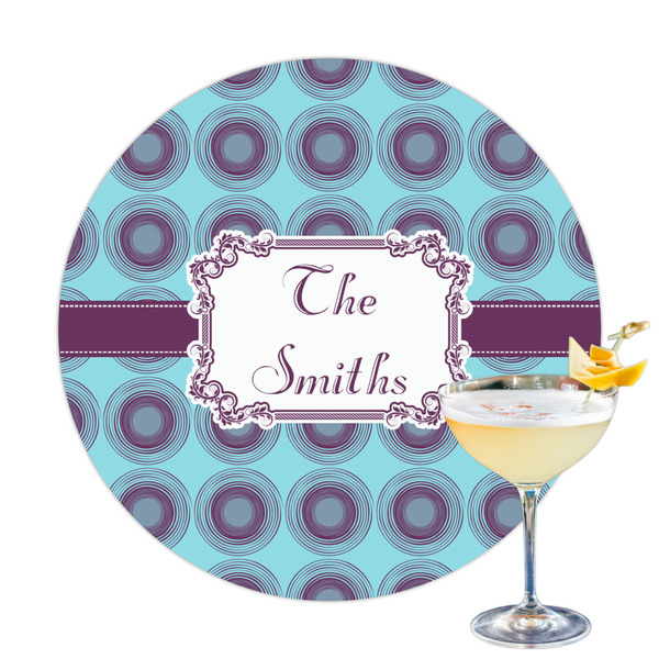 Custom Concentric Circles Printed Drink Topper (Personalized)