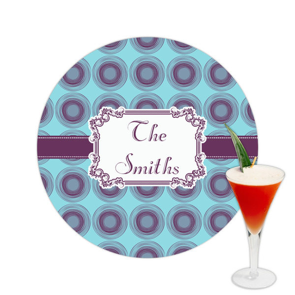 Custom Concentric Circles Printed Drink Topper -  2.5" (Personalized)