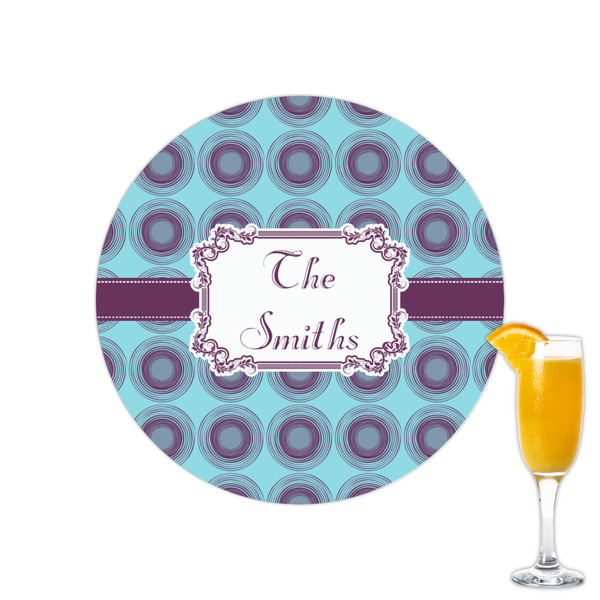 Custom Concentric Circles Printed Drink Topper - 2.15" (Personalized)