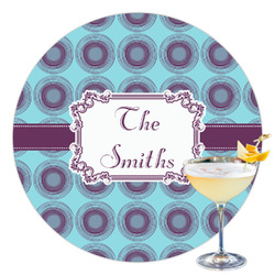 Concentric Circles Printed Drink Topper - 3.5" (Personalized)