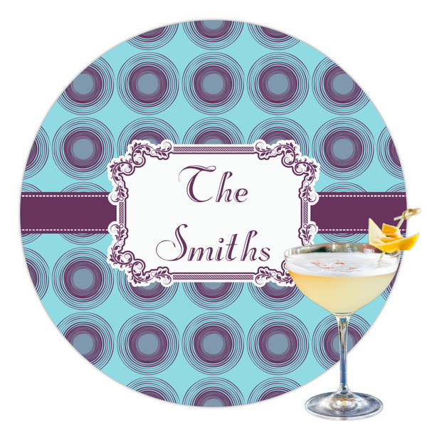 Custom Concentric Circles Printed Drink Topper - 3.5" (Personalized)