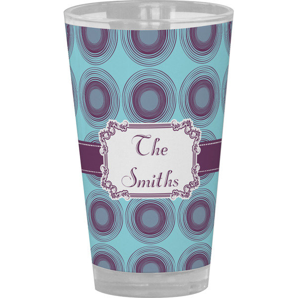 Custom Concentric Circles Pint Glass - Full Color (Personalized)