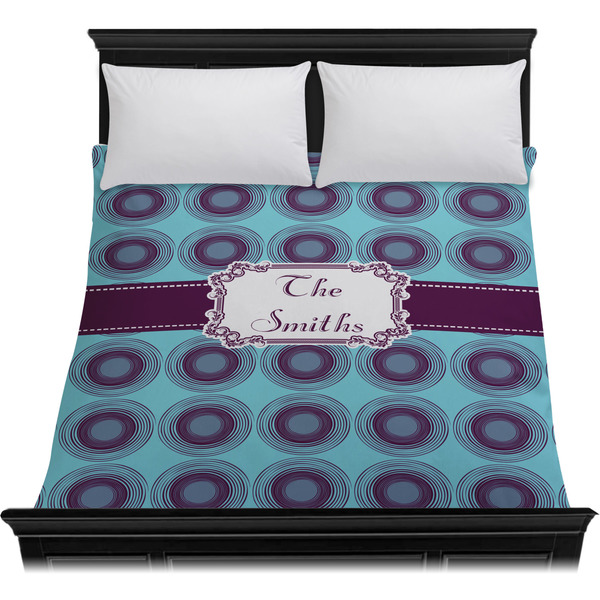Concentric Circles Duvet Cover - Queen - On Bed - No Prop