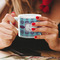 Concentric Circles Espresso Cup - 6oz (Double Shot) LIFESTYLE (Woman hands cropped)