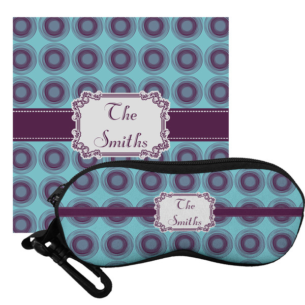 Custom Concentric Circles Eyeglass Case & Cloth (Personalized)